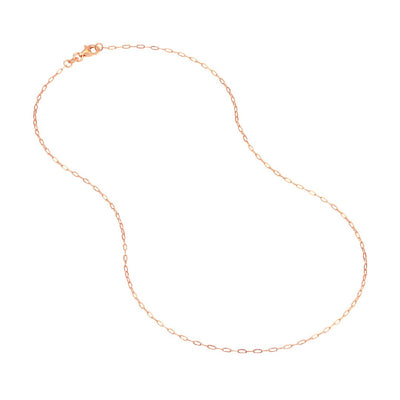 Paperclip 1.25mm Chain in Rose Gold