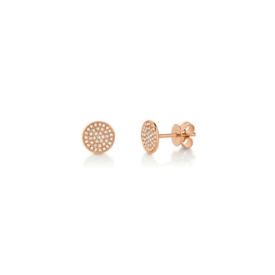 Shy Creation Pave Diamond Disc Studs