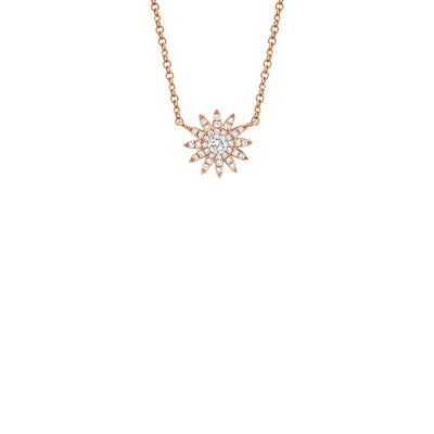 Shy Creation Pave Diamond Starburst Necklace