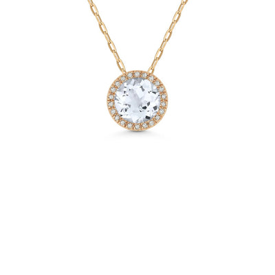 Round White Topaz & Diamond Necklace