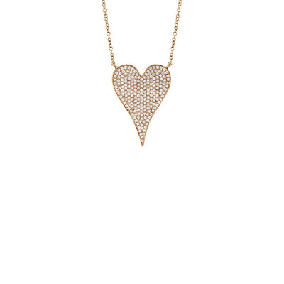 Shy Creation Pave Diamond Heart Necklace