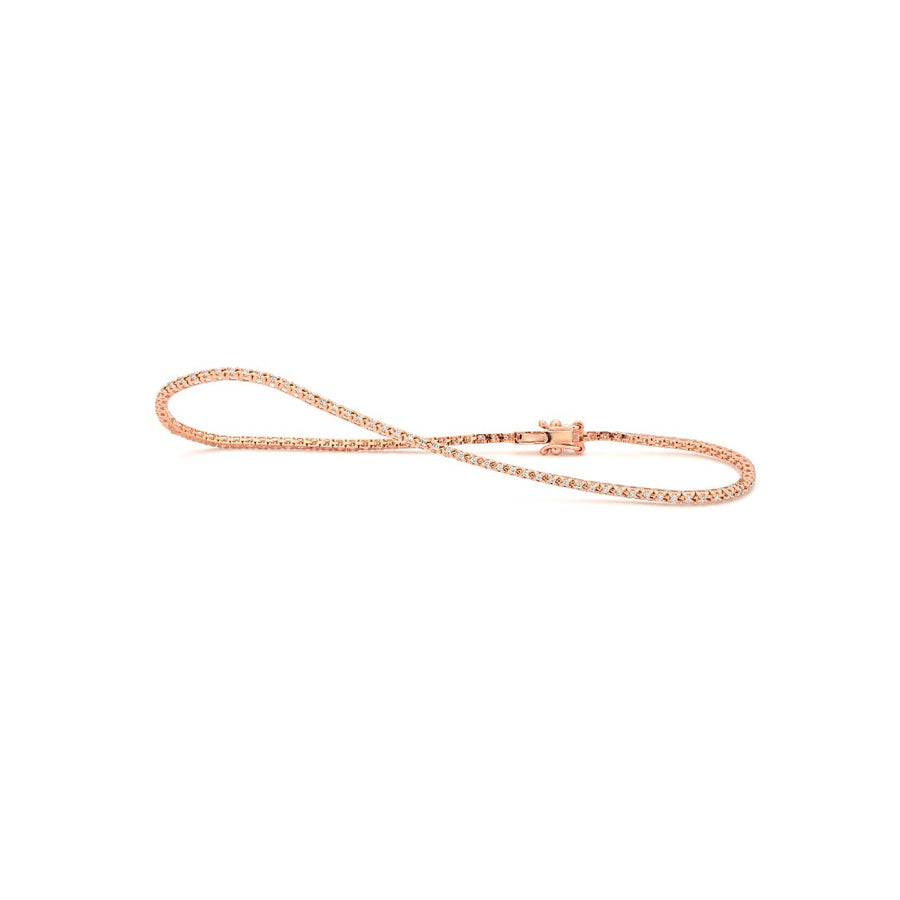Rose Gold Thin Diamond Tennis Bracelet