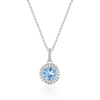 Round Blue Topaz & Diamond Necklace