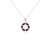 Ruby and Diamond Open Pendant Necklace