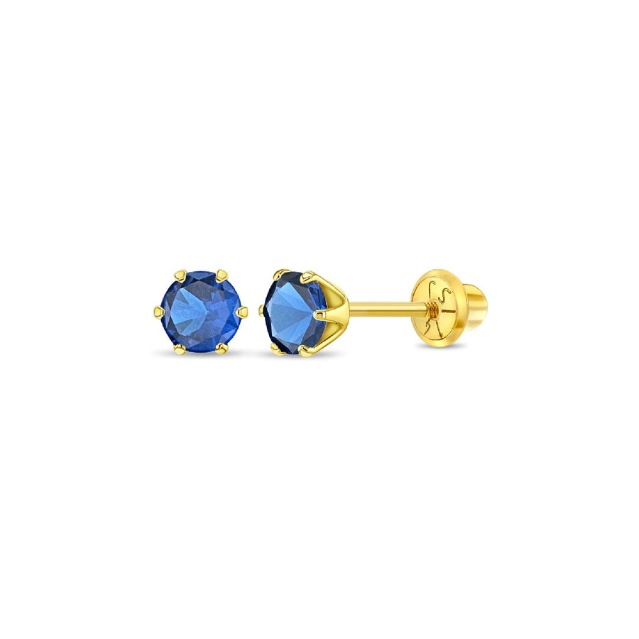 Sapphire Prong Set Little Girl's Stud Earrings