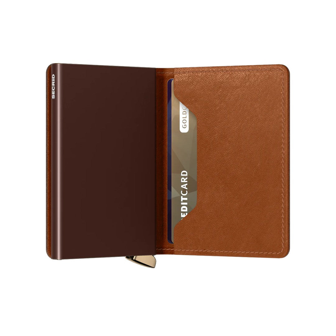 Secrid Premium Slim Wallet Emboss Lines Cognac