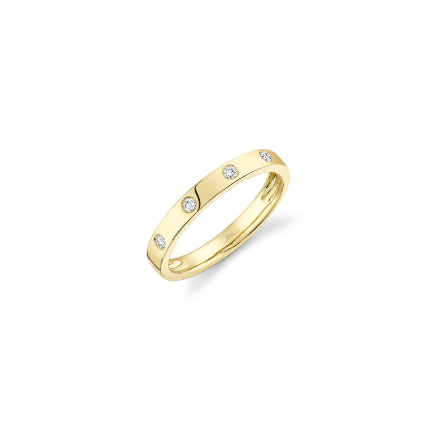 Shy Creation Diamond Burnished Halfway Band