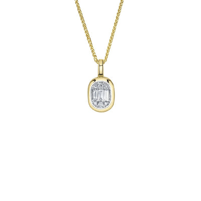 Shy Creation Baguette Diamond Chopin Chain Necklace