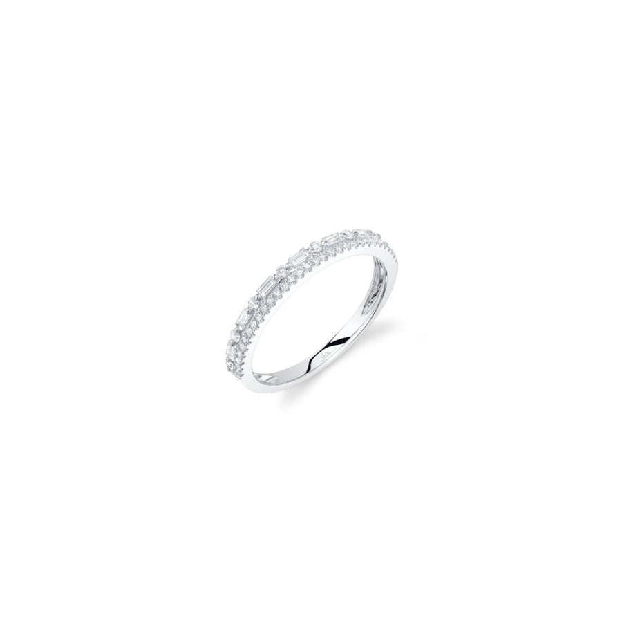 Shy Creation Baguette & Round Diamond Ring