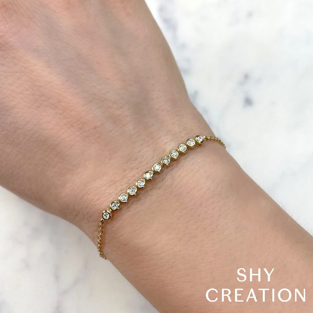 Shy Creation Diamond Bezel Bracelet