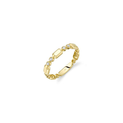 Shy Creation Bezel Diamond Geo Cut Ring