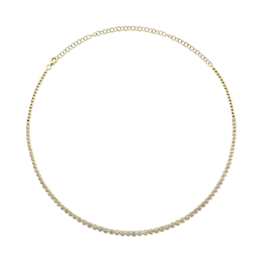 Shy Creation Bezel Diamond Tennis Necklace