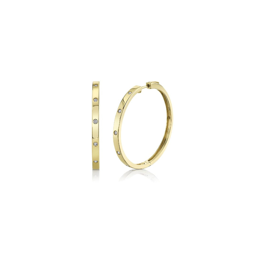 Shy Creation Burnished Diamond Hoops