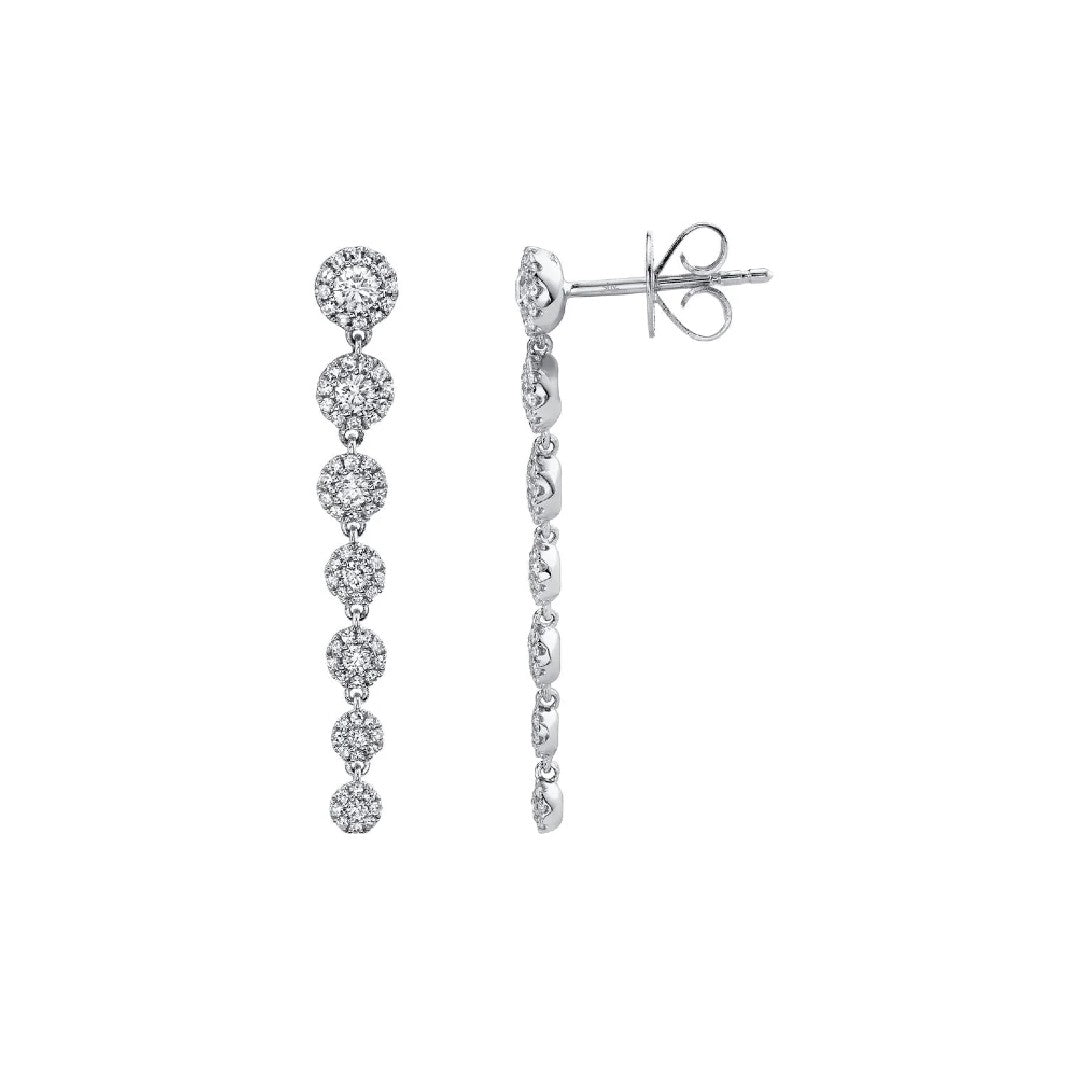 Shy Creation Pave Diamond Circles Drop Earrings