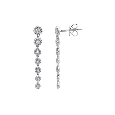 Shy Creation Pave Diamond Circles Drop Earrings