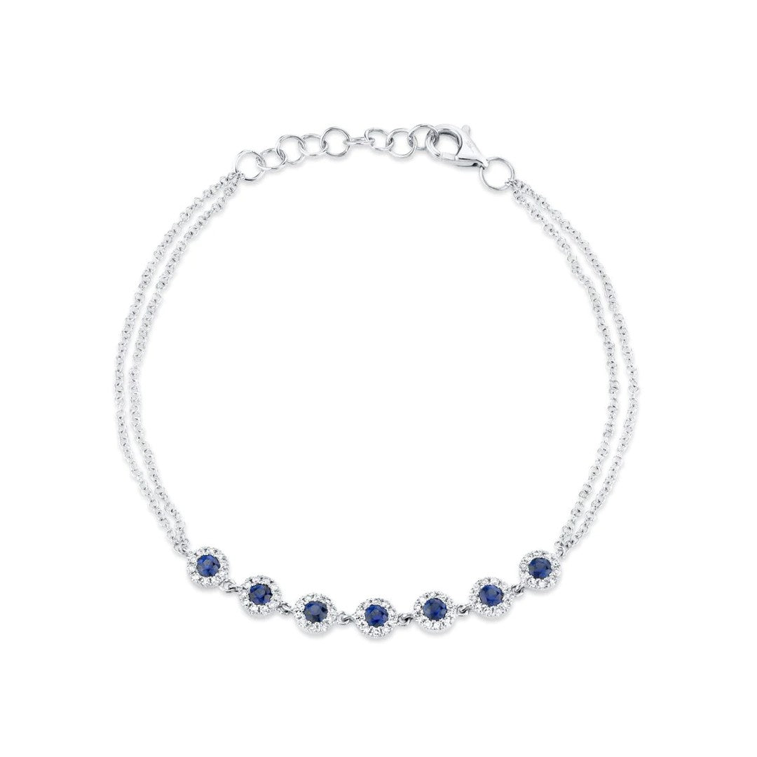 Shy Creation Diamond & Sapphire Multi Halos Bracelet