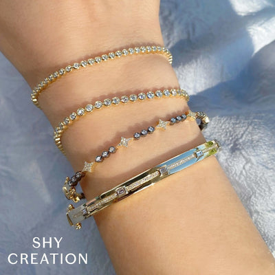 Shy Creation Diamond Bezel Tennis Bracelet