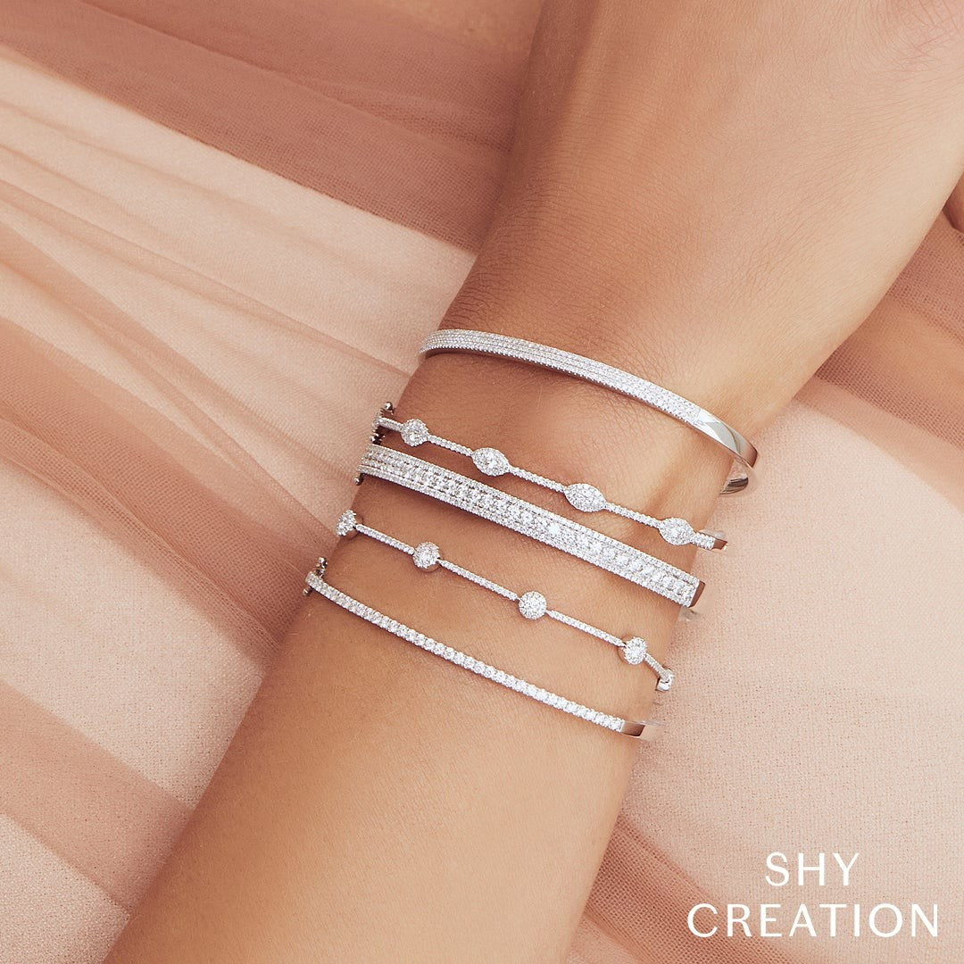 Shy Creation Round Diamond Stations Bracelet