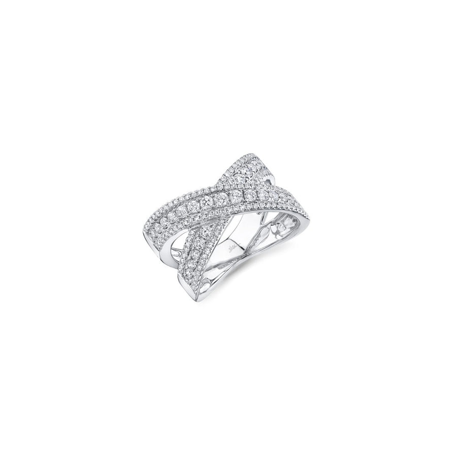 Shy Creation Diamond Bridge Encrusted Crossover Ring