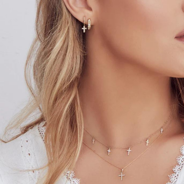 Shy Creation Cross Diamond Necklace Desires by Mikolay