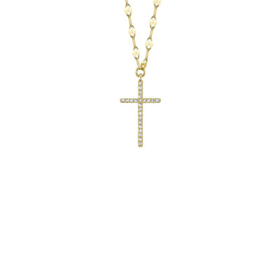 Shy Creation Diamond Cross Sparkle Chain Necklace