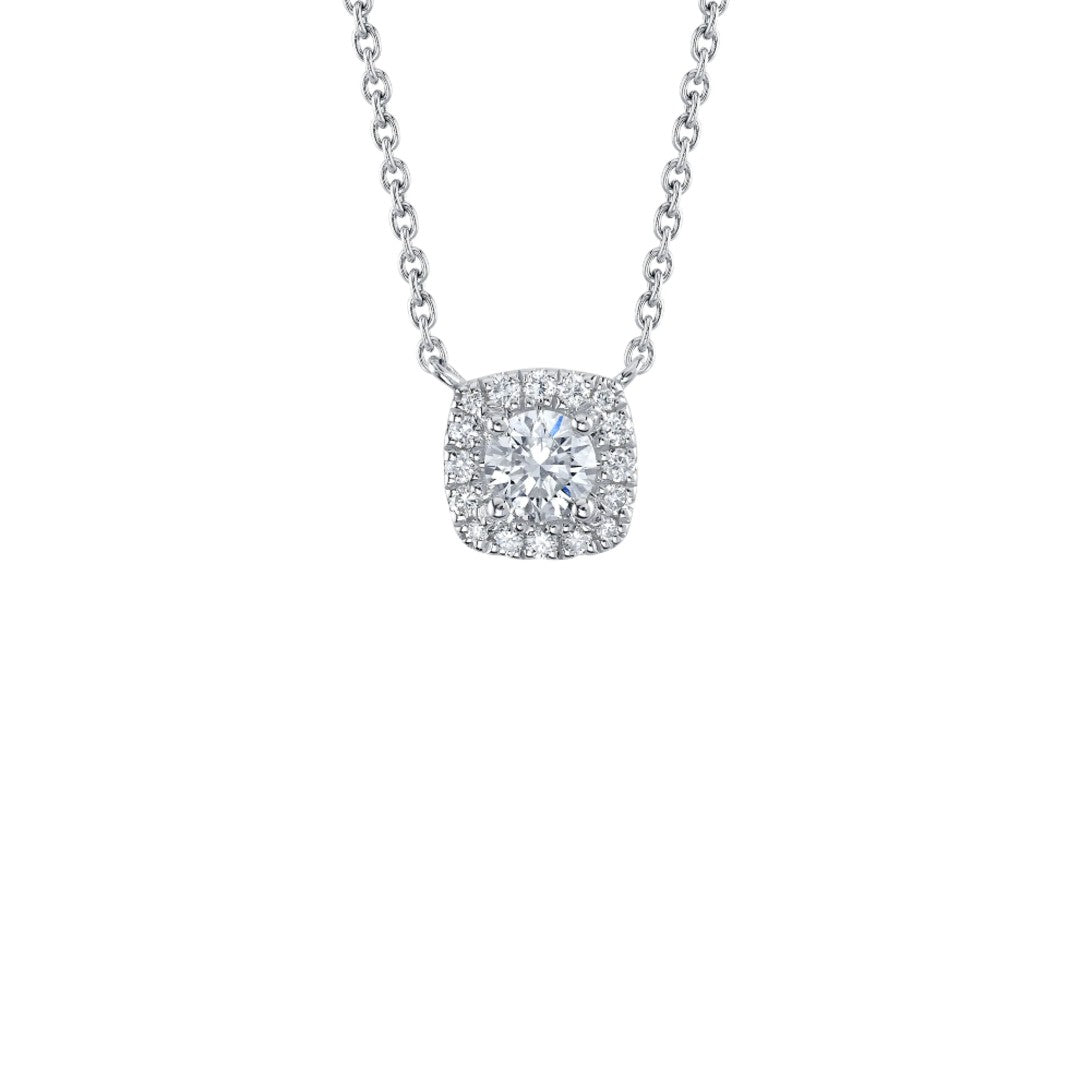 Shy Creation Diamond Cushion Necklace