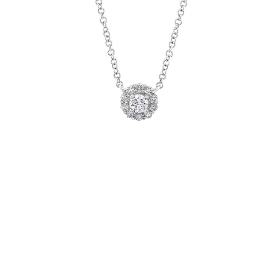 Shy Creation Diamond Halo Necklace
