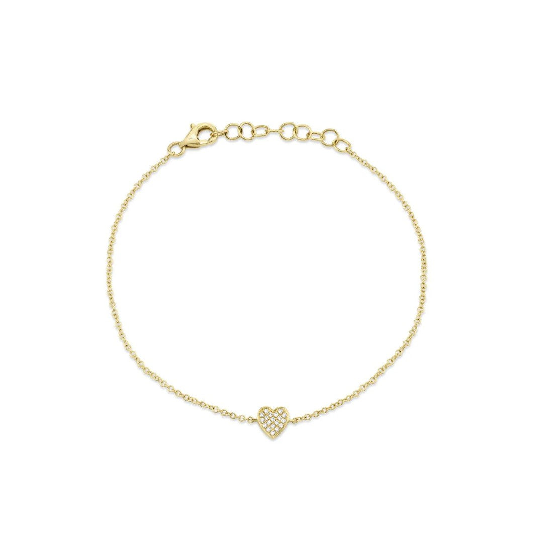 Shy Creation Pave Diamond Heart Bracelet
