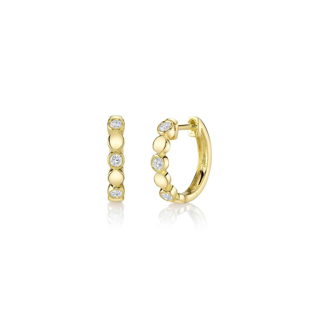 Shy Creation Diamond Huggie Hoops