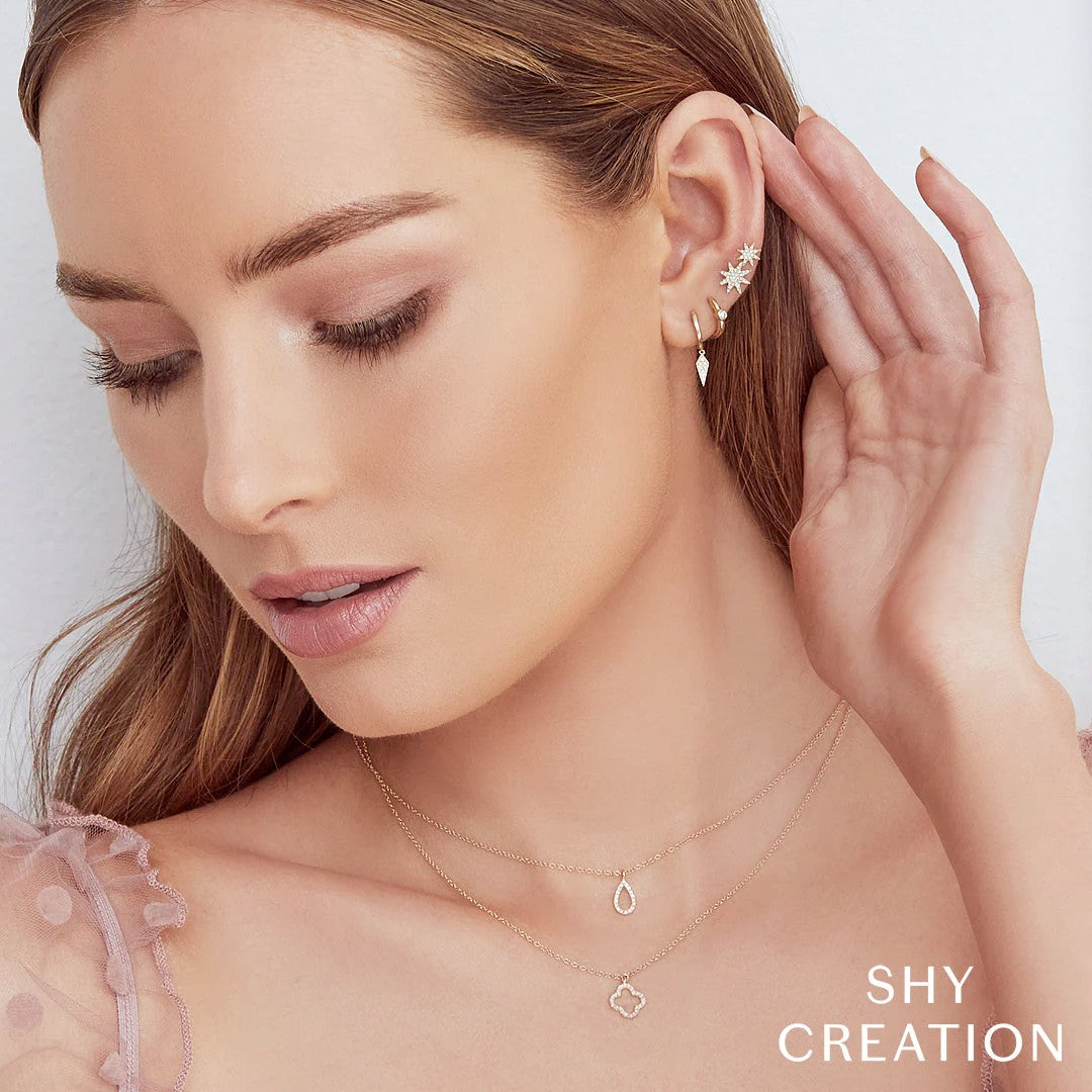 Shy Creation Open Pear Pendant Necklace