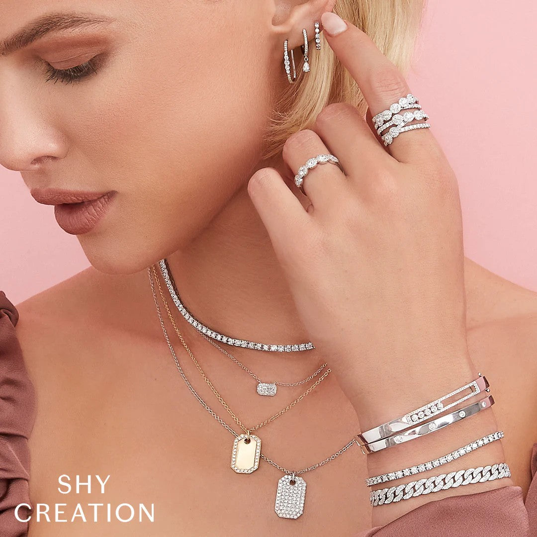 Shy Creation Diamond Slider Bangle