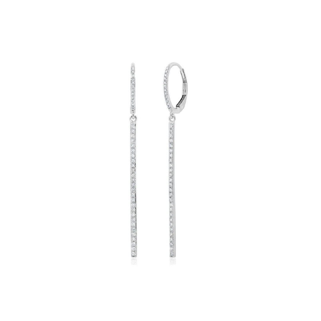 Shy Creation Diamond Linear Bar Earrings