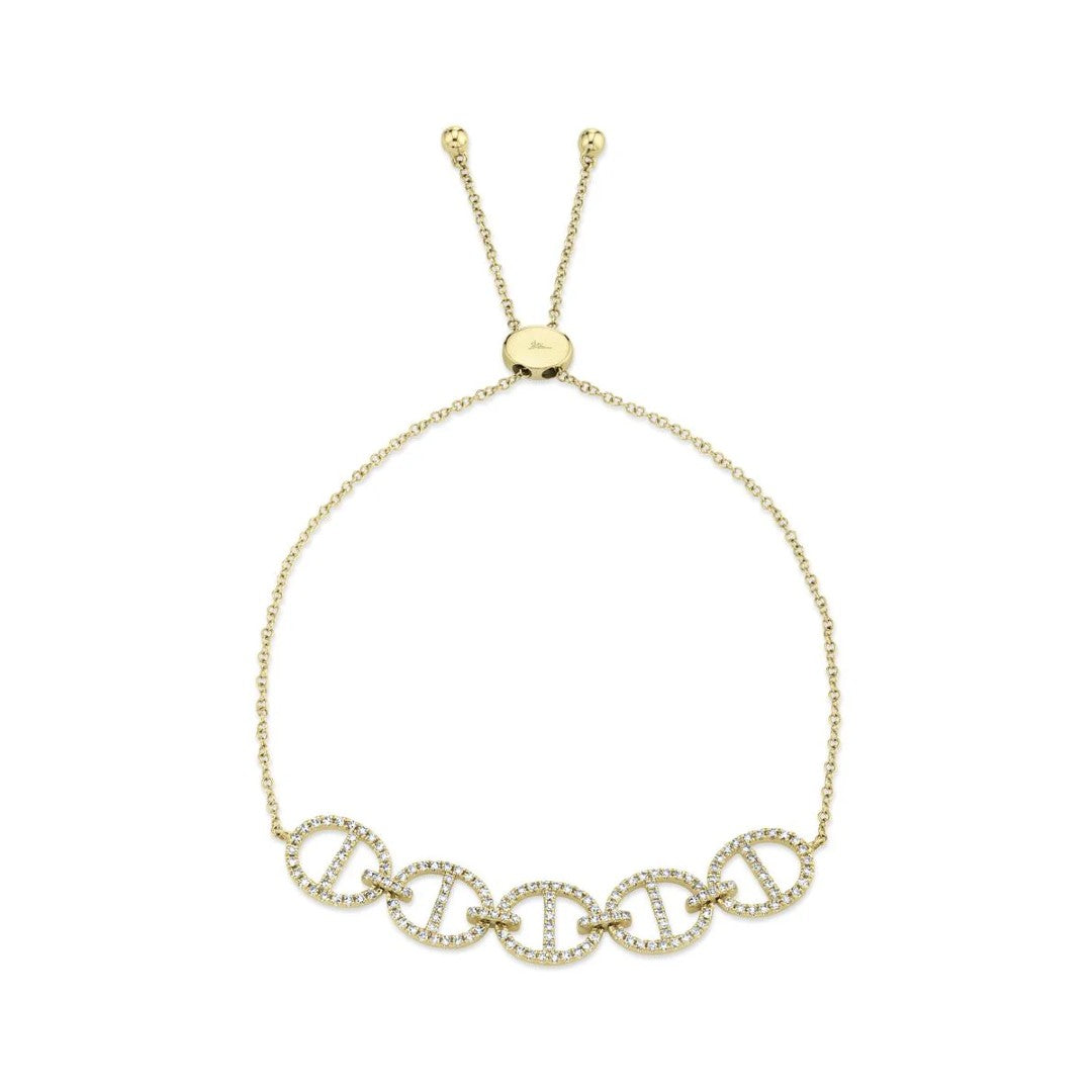 Shy Creation Diamond Mariner Link Bolo Bracelet