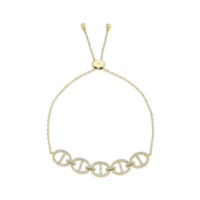 Shy Creation Diamond Mariner Link Bolo Bracelet