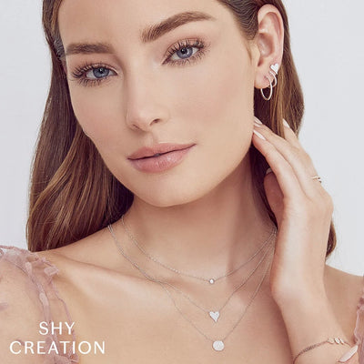 Shy Creation Pave Diamond Circle Necklace