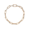 Shy Creation Diamond Paperclip Link Bracelet in Rose Gold