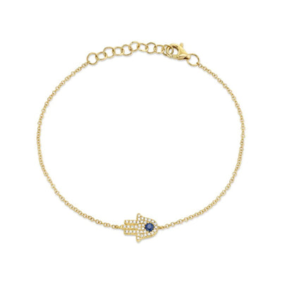 Shy Creation Diamond & Sapphire Hamsa Bracelet