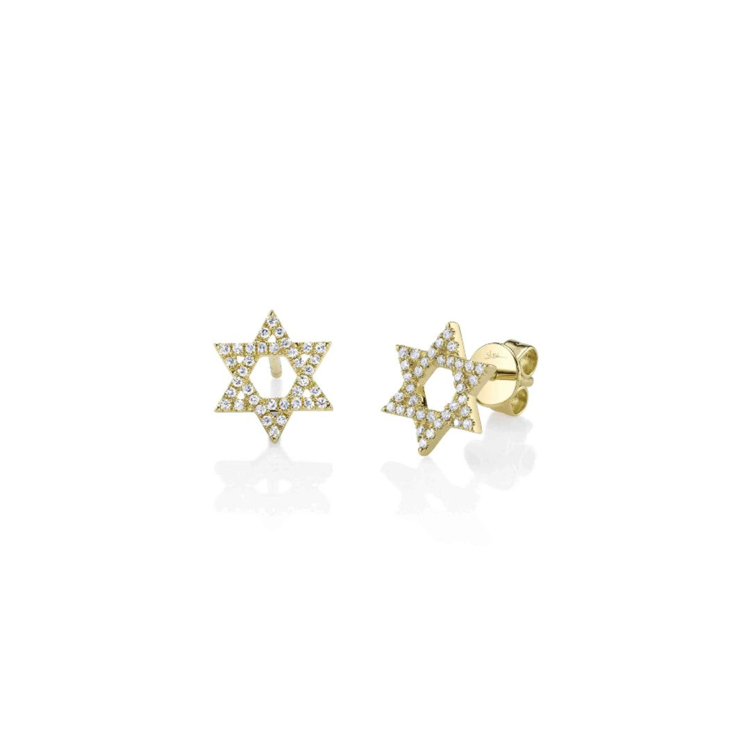 Shy Creation Diamond Star of David Earrings