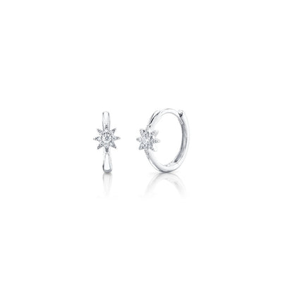 Shy Creation Diamond Starburst Huggie Hoops