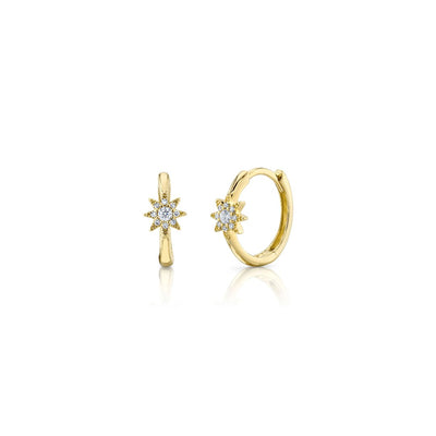 Shy Creation Diamond Starburst Huggie Hoops