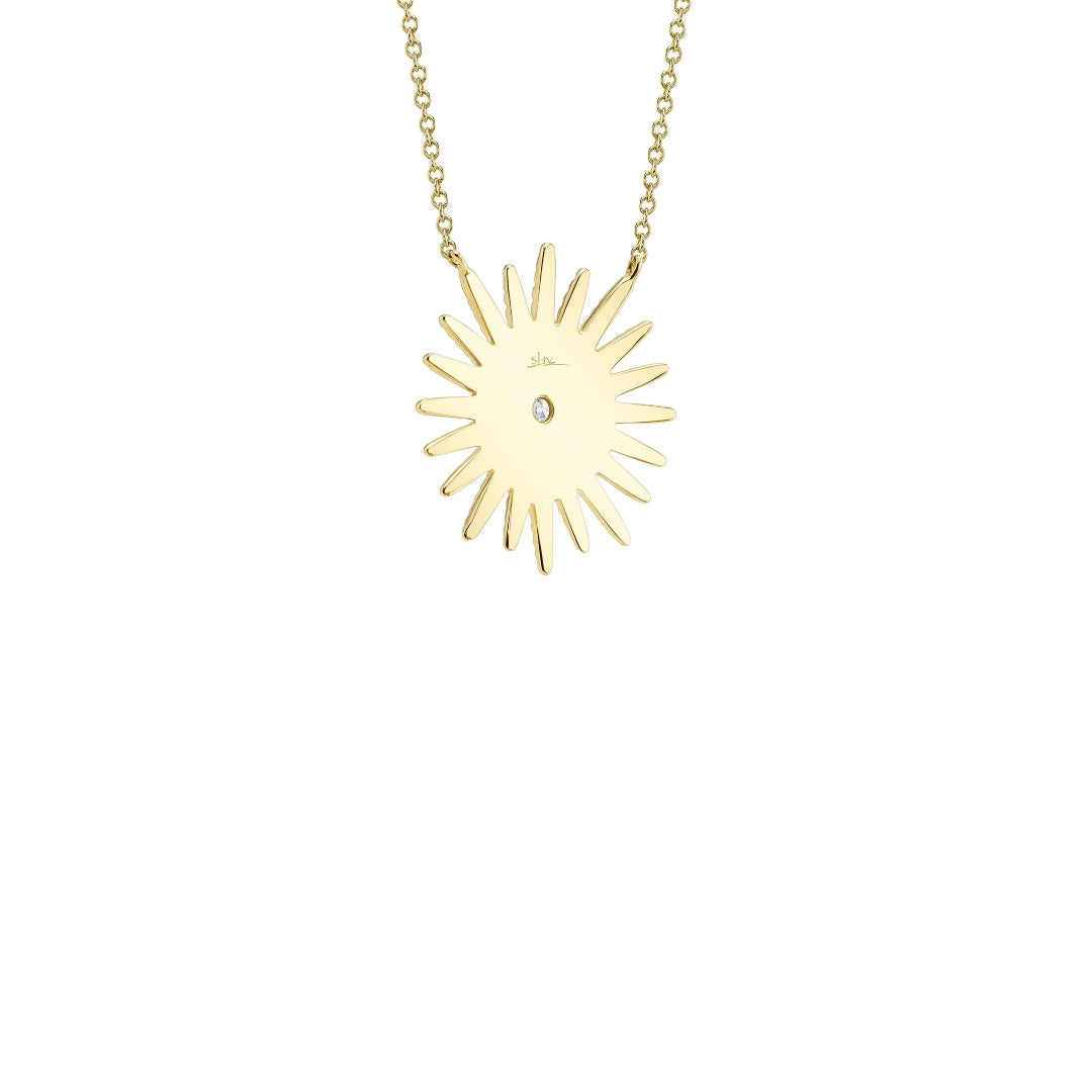 Shy Creation Large Diamond Sunburst Necklace