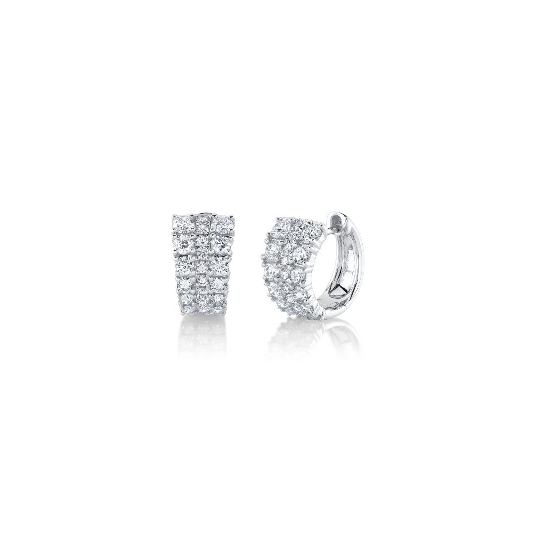 Shy Creation Diamond Tapered Huggie Hoops