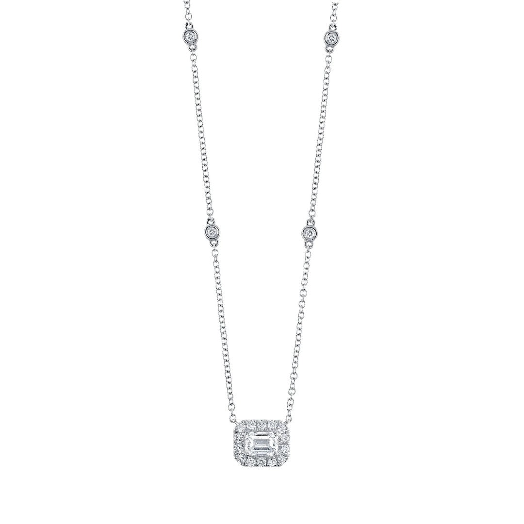 Shy Creation Emerald Cut Diamond Necklace
