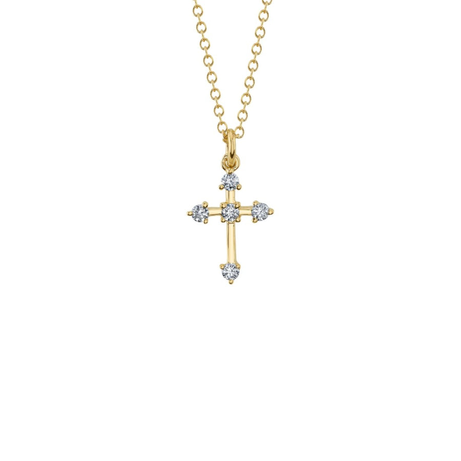 Shy Creation Five Diamond Cross Necklace