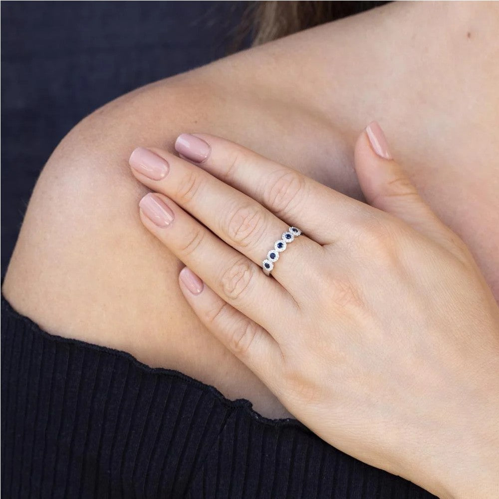 Shy Creation Sapphire & Diamond Ring