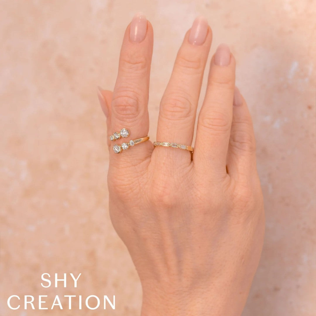 Shy Creation Baguette Diamond Bezel Ring