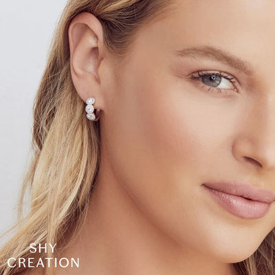 Shy Creation Triple Diamond Circles Hoops