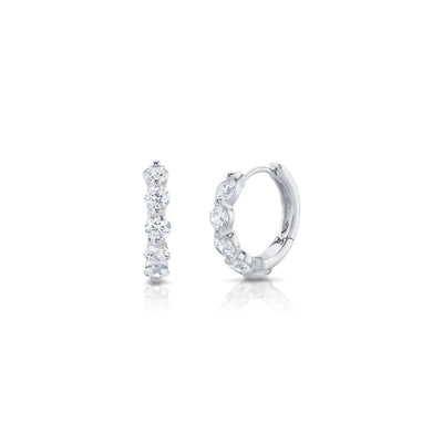 Shy Creation Diamond Huggie Hoops