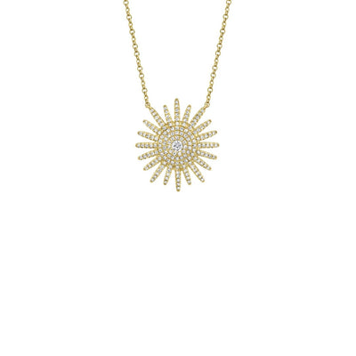 Shy Creation Large Diamond Sunburst Necklace