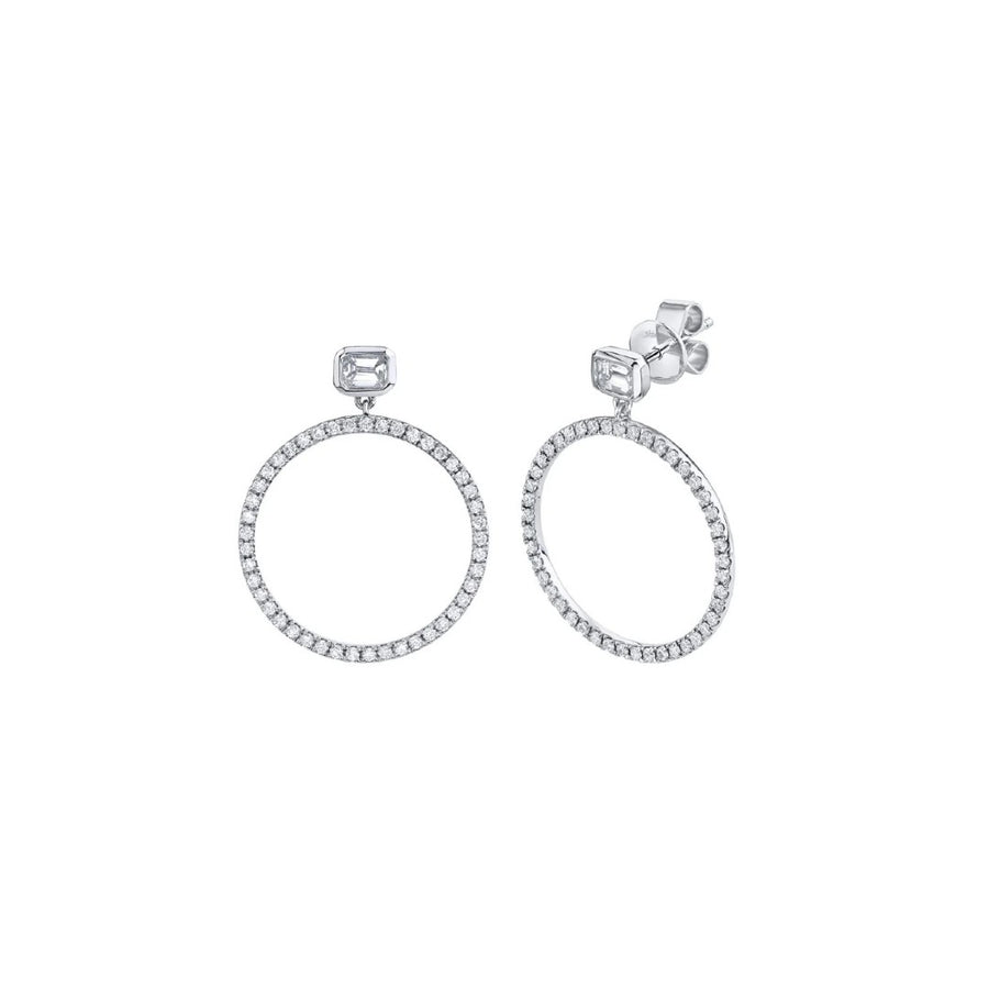Shy Creation Open Circle Diamond Earrings